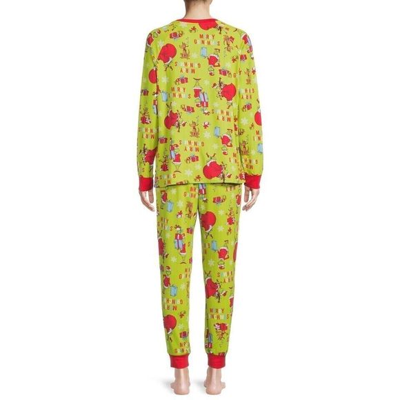Dr. Seuss How The Grinch Stole Christmas Holiday Pajama Set Women's L - Picture 2 of 3
